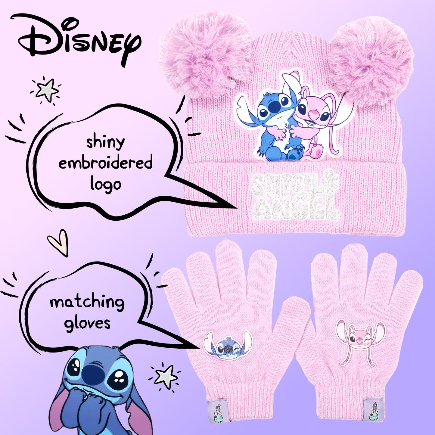 Disney Lilo & Stitch Winter Hat & Gloves Set fille