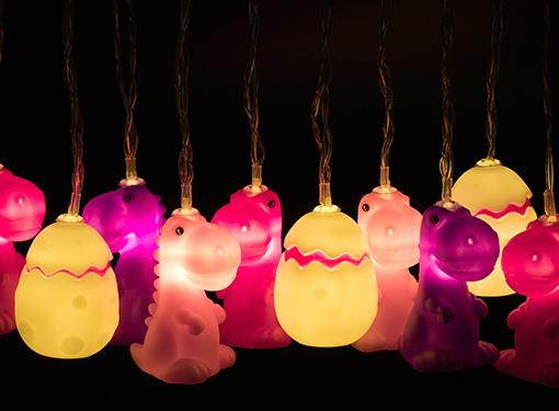 Pink Dinosaur Light Garland