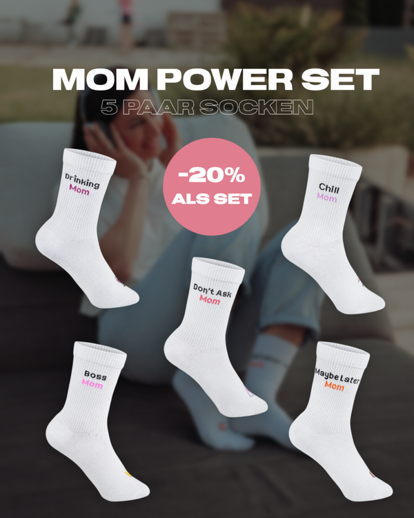 Mom Power Set – 5er Socken Set als Geschenk für Mama