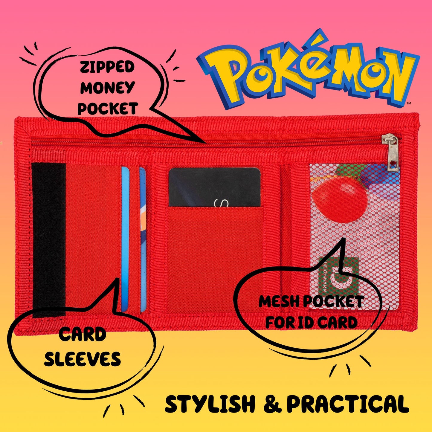 Pokemon portefeuille – rouge