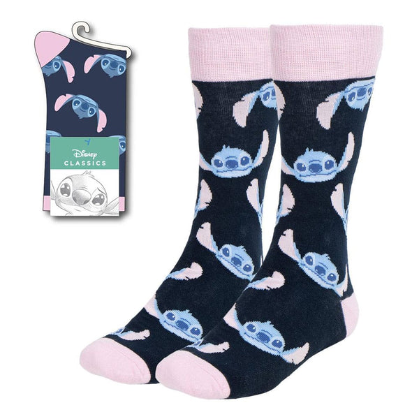 Roze sokken met Stitch's gezicht