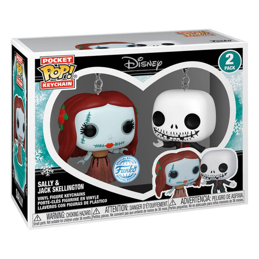 Pop! Keychain Sally and Jack Skellington 2-Pack