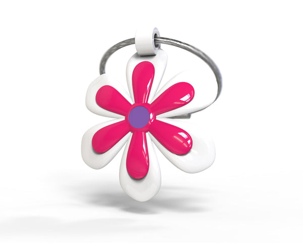 Porte clés Fleur Rose