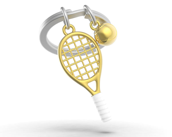 Gouden tennis sleutelhanger