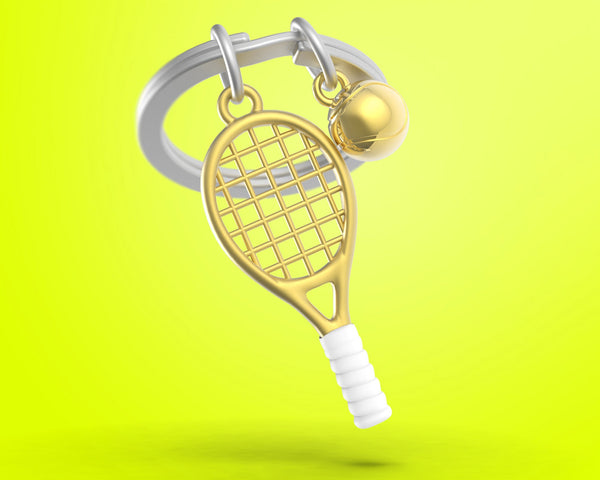 Gouden tennis sleutelhanger