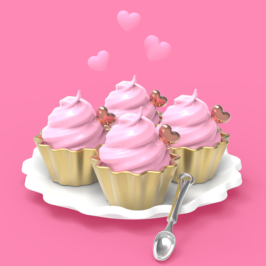 Roze cupcake sleutelhanger