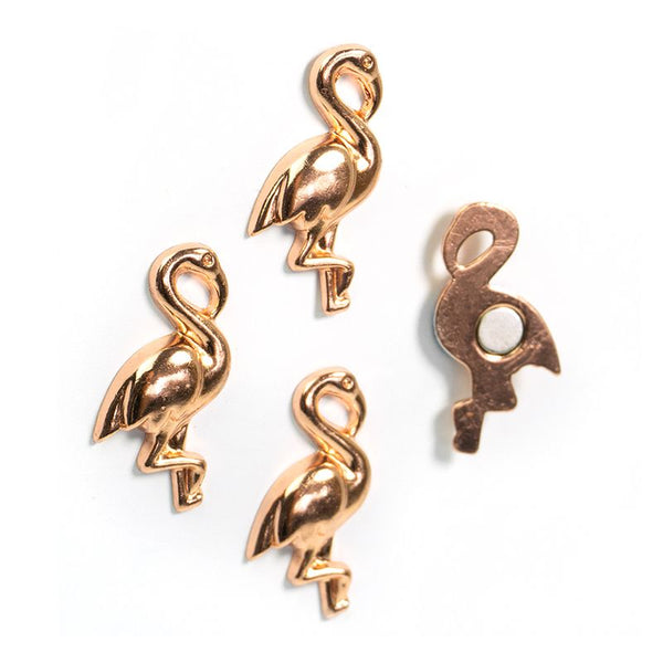 Gouden roze flamingo magneten
