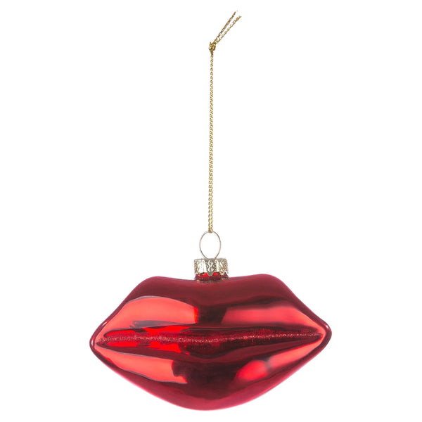 Kerstbal met rode lippen