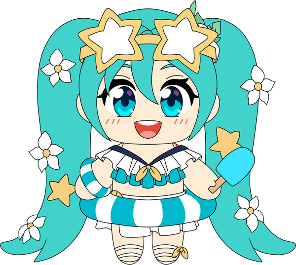 Summer Style Miku Plush (9in)