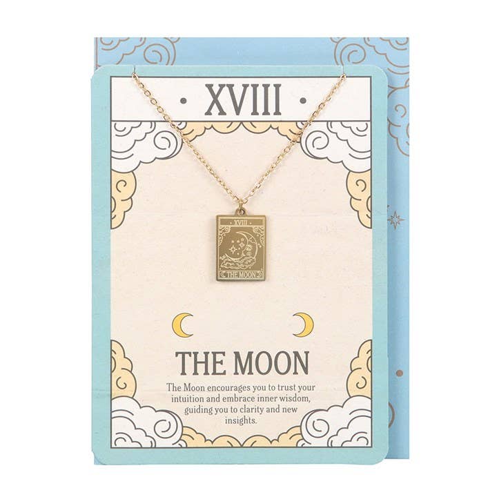 Vintage Moon Tarot Card Necklace