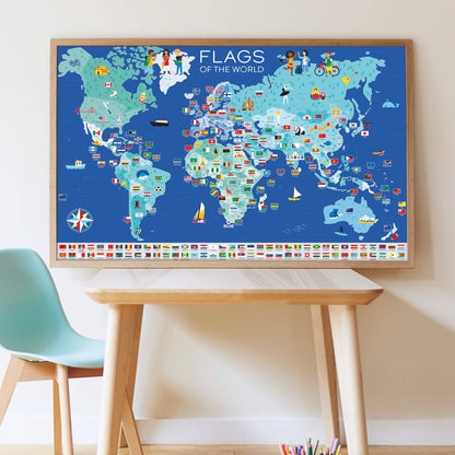 Flags - Sticker poster - Montessori-inspired Discovery