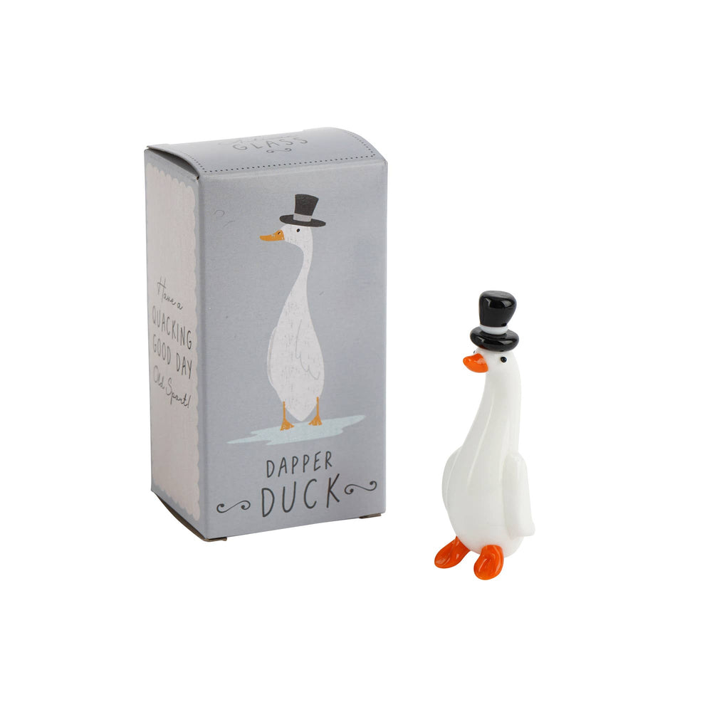 Figurine en Verre Canard Gentleman
