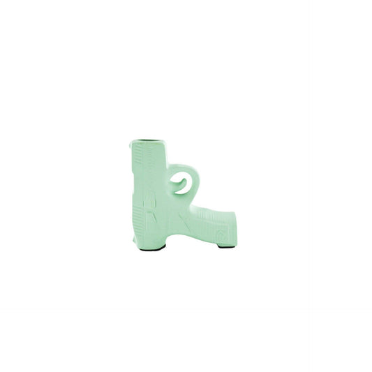 Vaas - Pistool - Keramiek - Mintgroen - 12x5x12cm