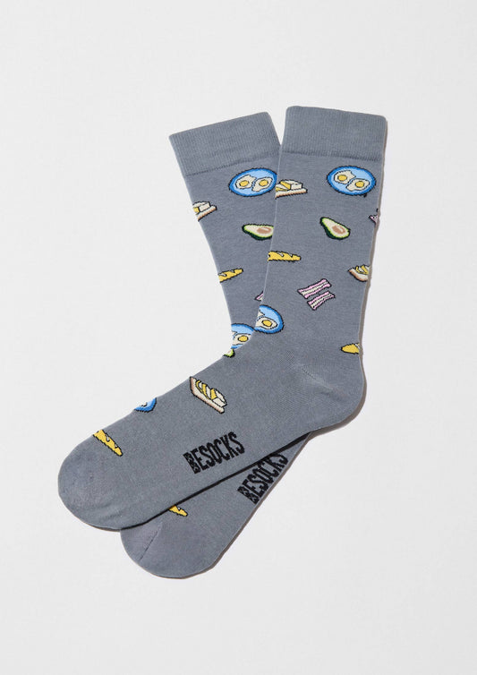 BeBrunch Bleu Poussiéreux - Chaussettes 100% Coton Bio