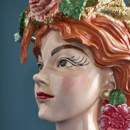 Vase tête de femme M. Perroquets