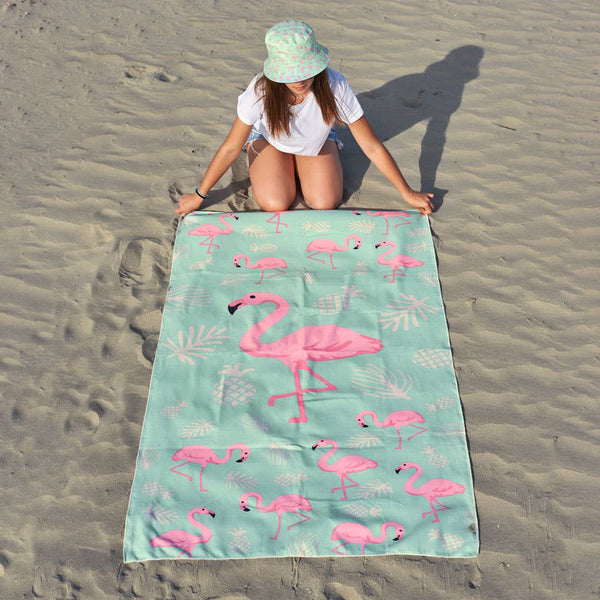 Pink Flamingos Beach Towel