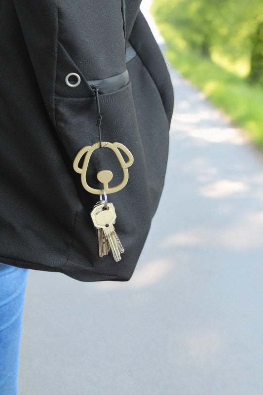 Ensemble de mousquetons Chien marron/beige