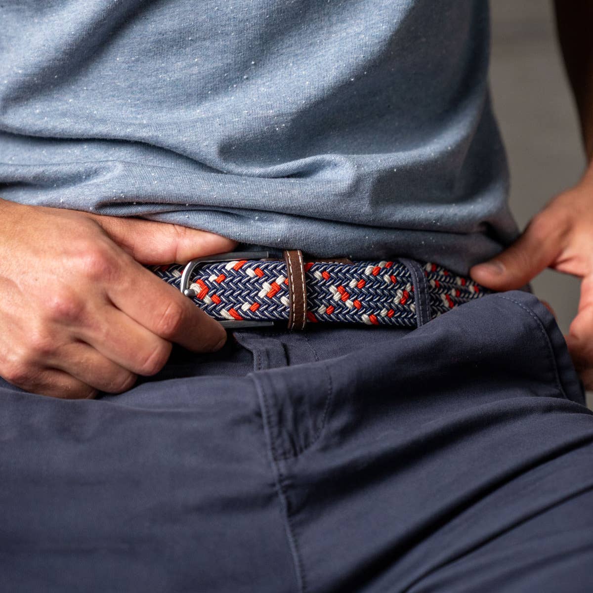 Frenchie elastische gevlochten riem