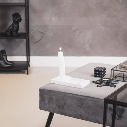 Kaars - Lont - Was - Wit - 160 gram - 7x5,5x17 cm