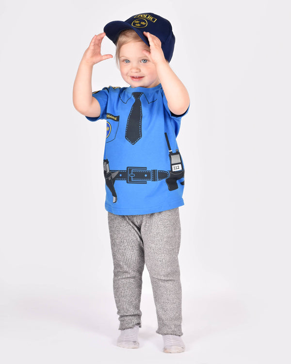 T-shirt Police en coton biologique 98-104 cl 2-4 ans