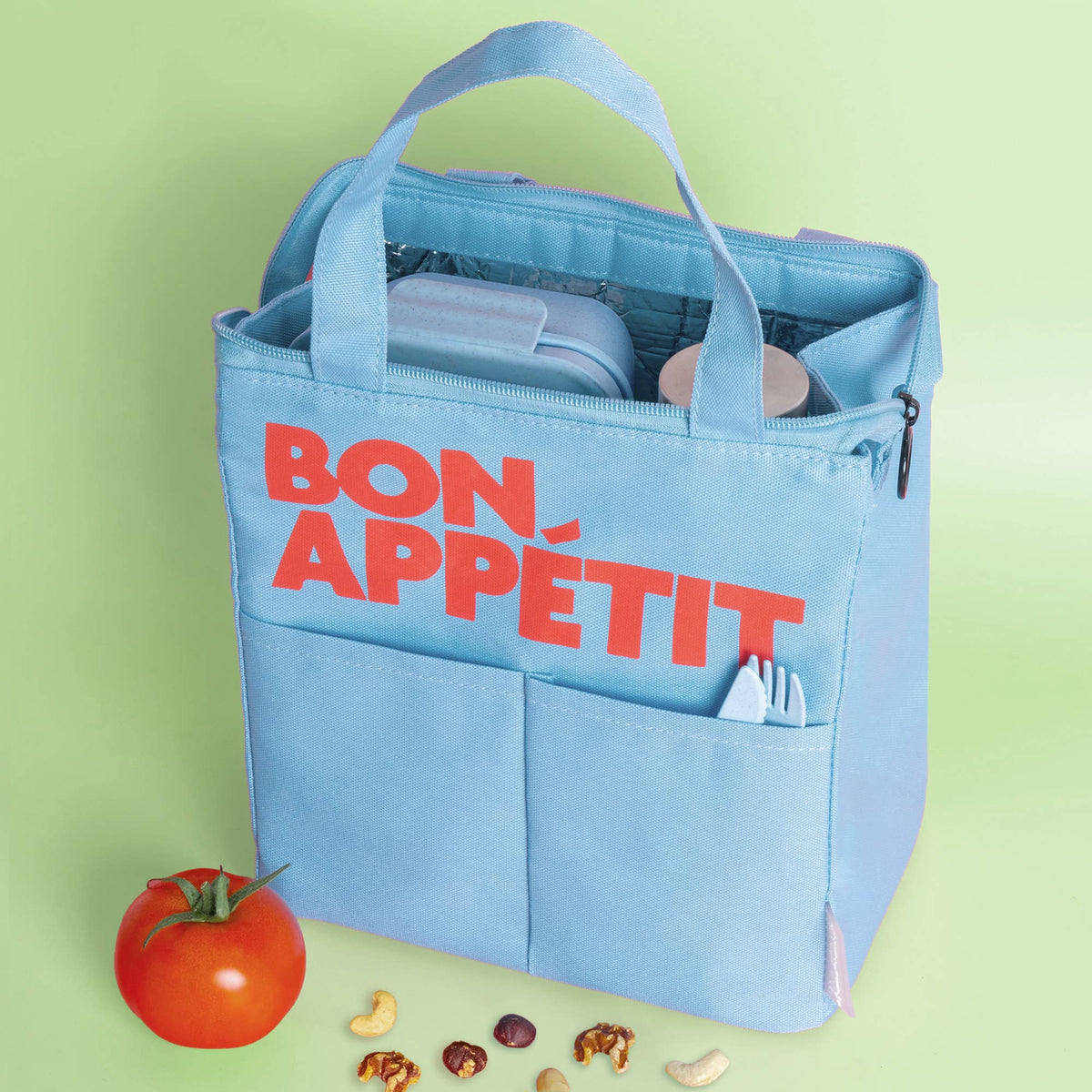 Sac Isotherme "Bon Appétit" - Bleu Clair
