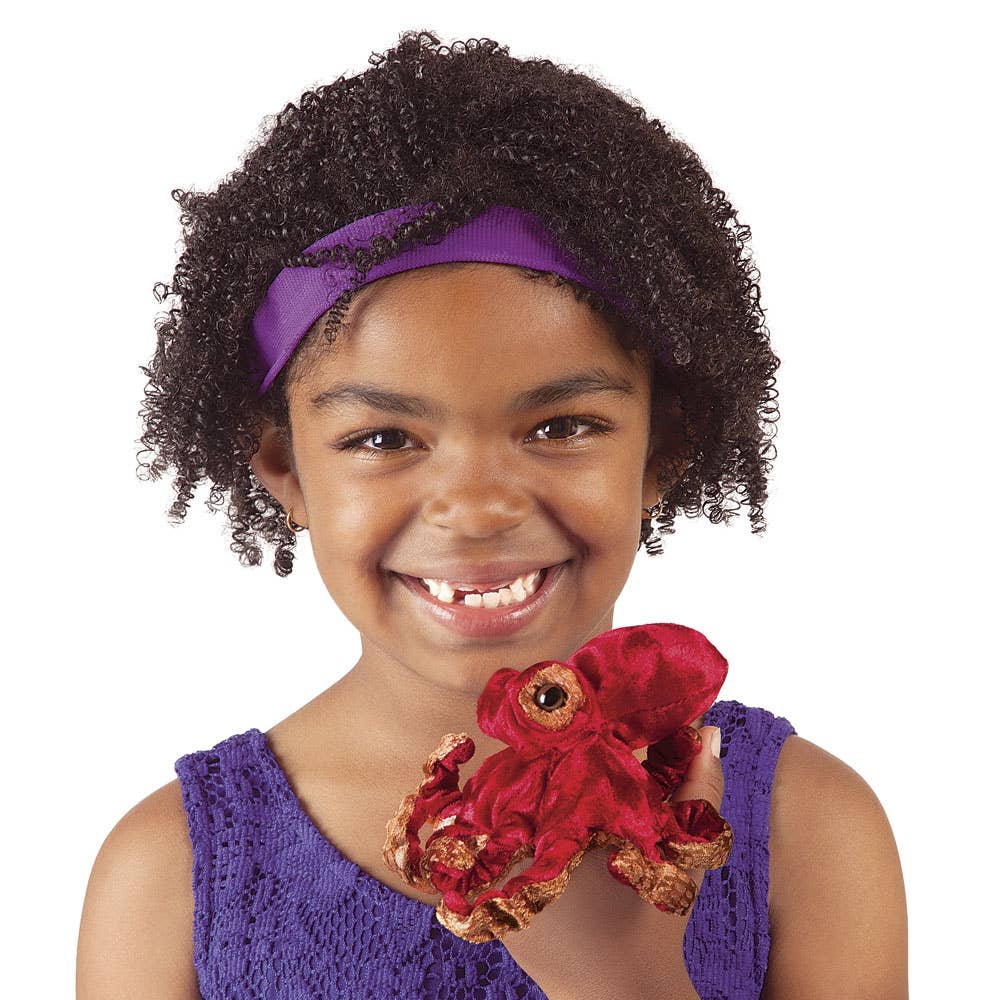 Marionnette à main Mini poulpe rouge 2767/ Mini poulpe rouge Folkmanis réaliste