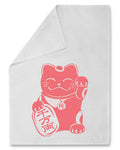 Neon Lucky Cat Tea Towel