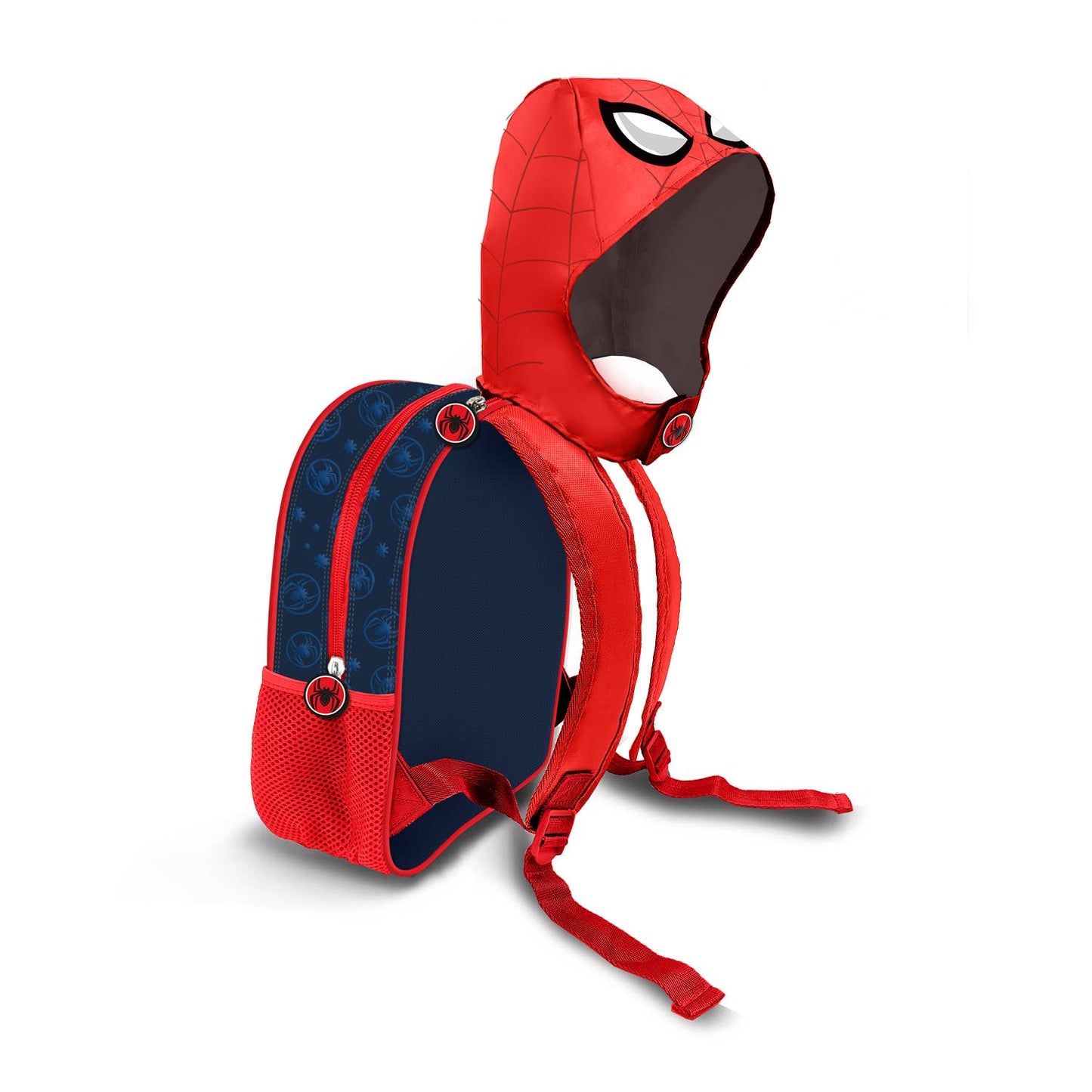 Sac à dos rouge pour enfants Marvel Spiderman avec capuche costume intégrée
