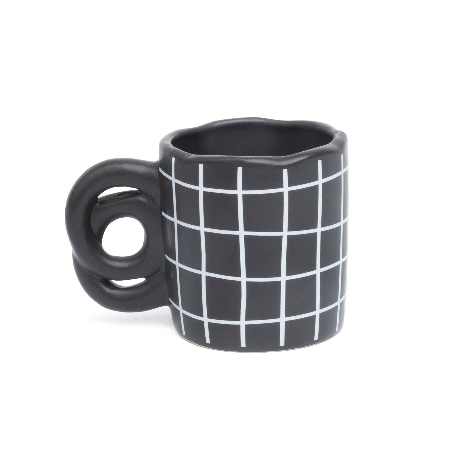 Mug Noir Fait Main Peint à la Main Helio Ferretti Vue 1