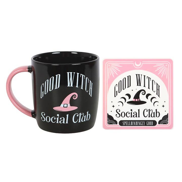Mok en onderzetterset van de Good Witches Social Club