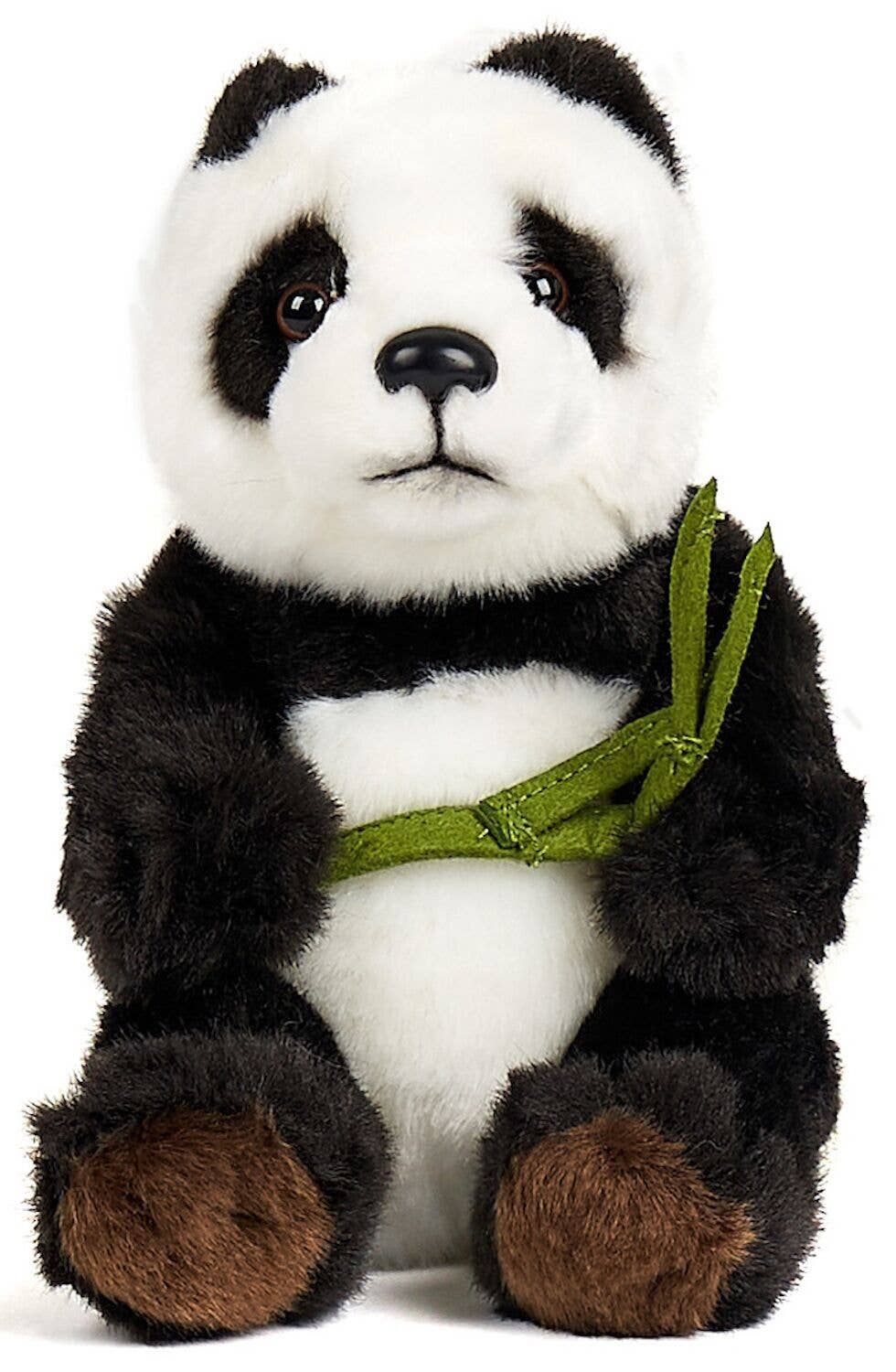 Seated Panda Plush with Bamboo