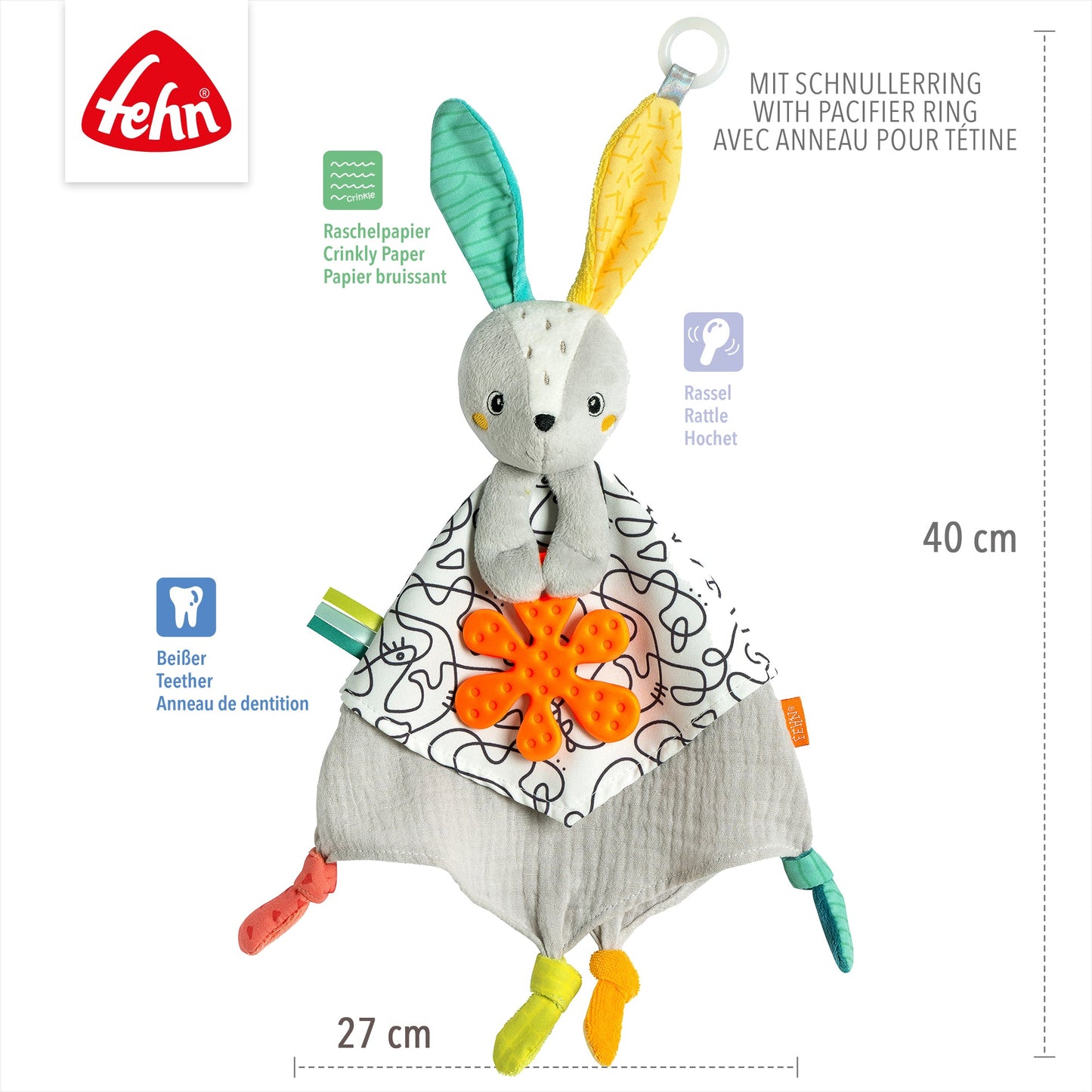 Activity-Schmusetuch Hase