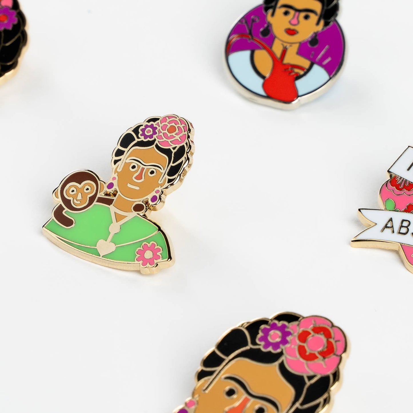 Frida Kahlo pin with a monkey - Artist Art Gift Paint Mexico Kahlo