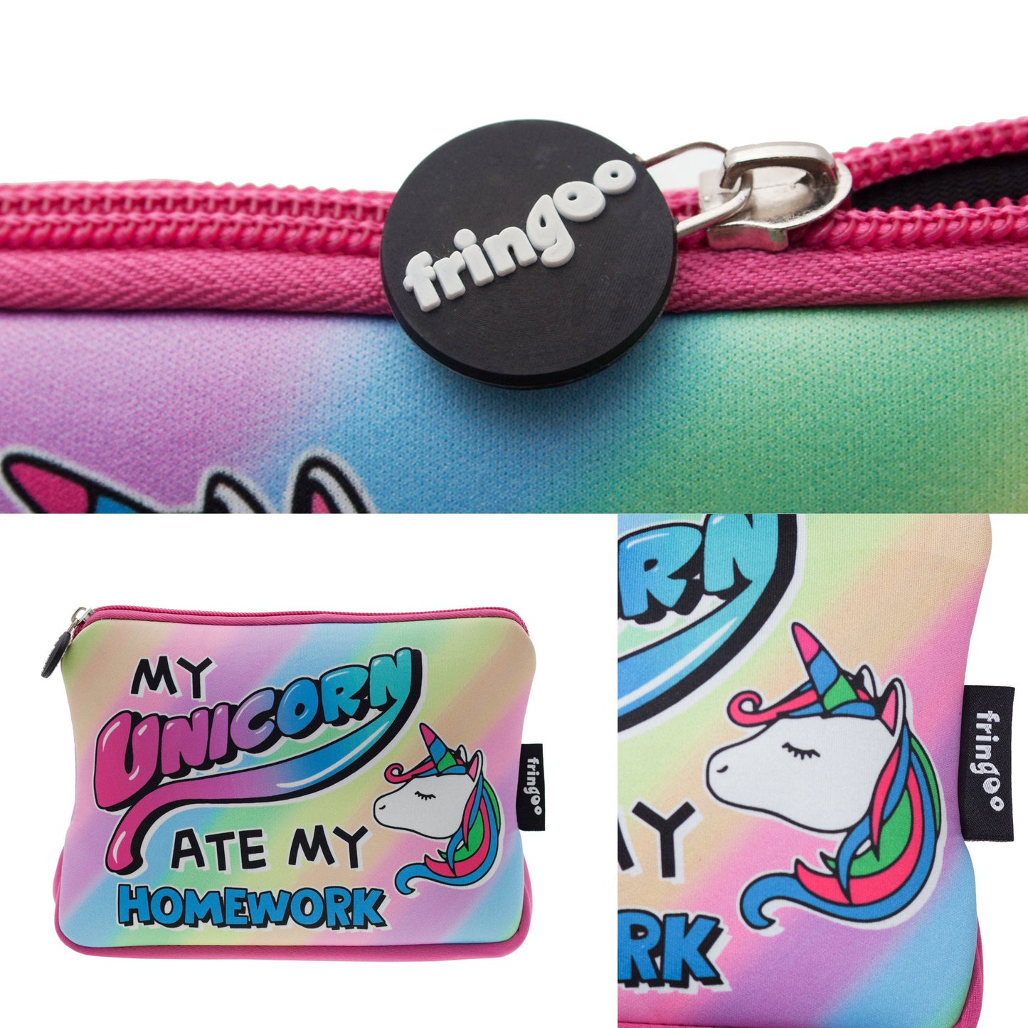 Large Printed Pencil Case - Unicorn Eight