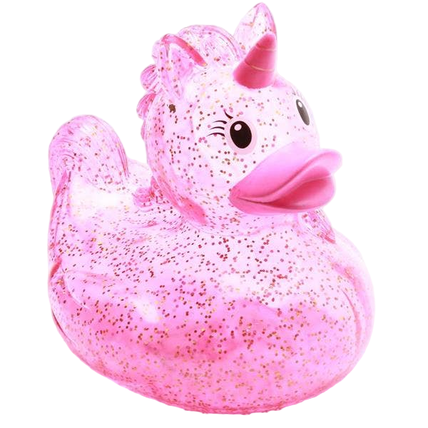 XL Roze Glitterende Eenhoorn Eend