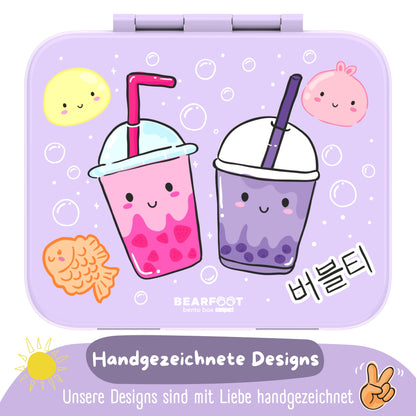 Brotdose mit Fächern, leicht & auslaufsicher-BubbleTea lila