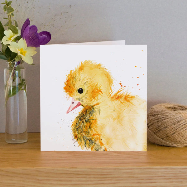 Wenskaart met aquarel eendje