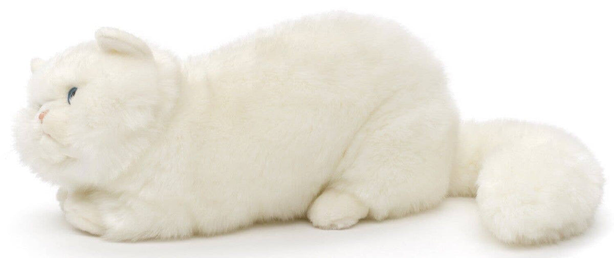 Peluche Chat Persan Blanc Couché