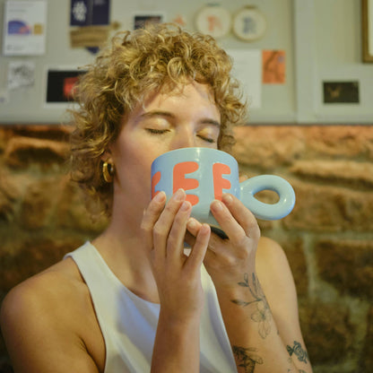 Mug à Café Bleu Clair Helio Ferretti Vue 1