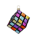 Colourful Puzzle Cube Glass Ornament, 9 cm