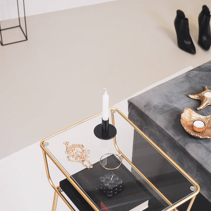 Bougeoir - Basique - Métal - Noir - 8x8x6,5cm