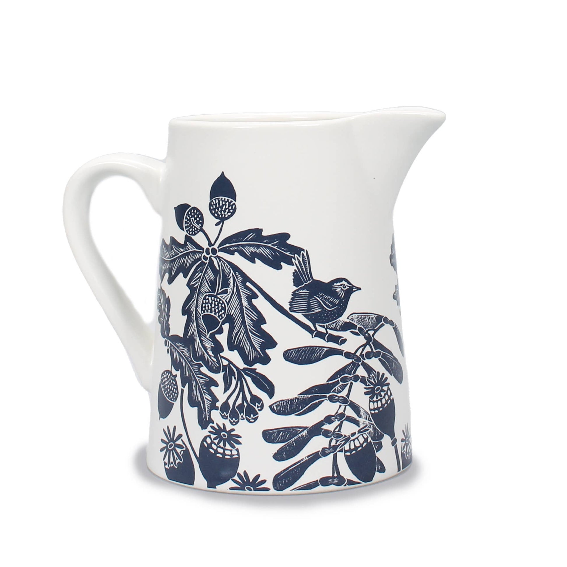 Pichet céramique Woodland - Acorns & Thistles bleu