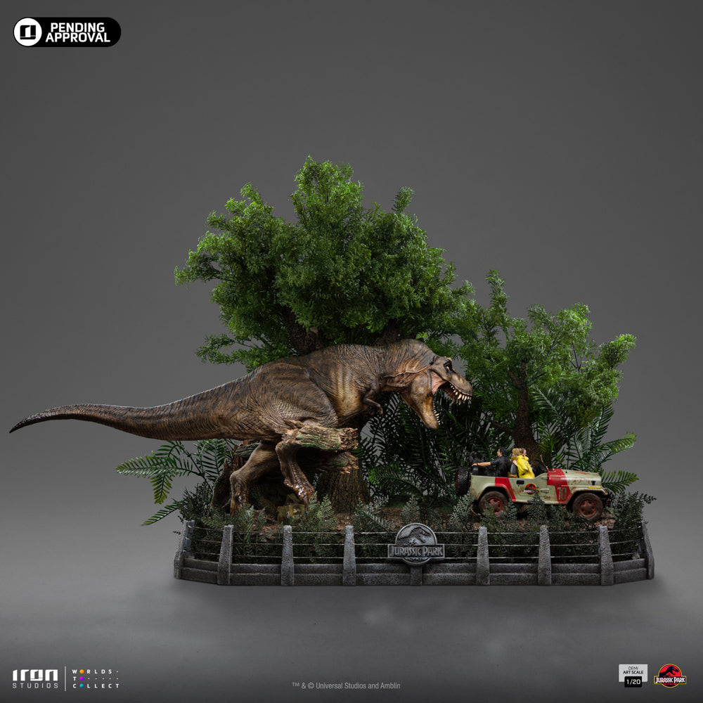 Statue T-Rex Chase - Jurassic Park - Demi Art Scale 1/20