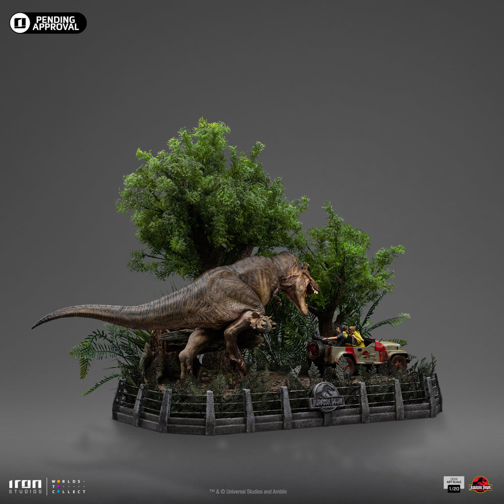 Statue T-Rex Chase - Jurassic Park - Demi Art Scale 1/20
