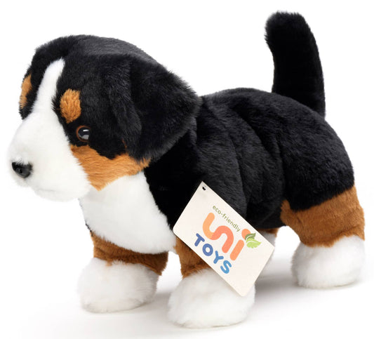 Staande pluche Berner Sennenhondpuppy