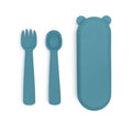 Eendenblauw babybestekset