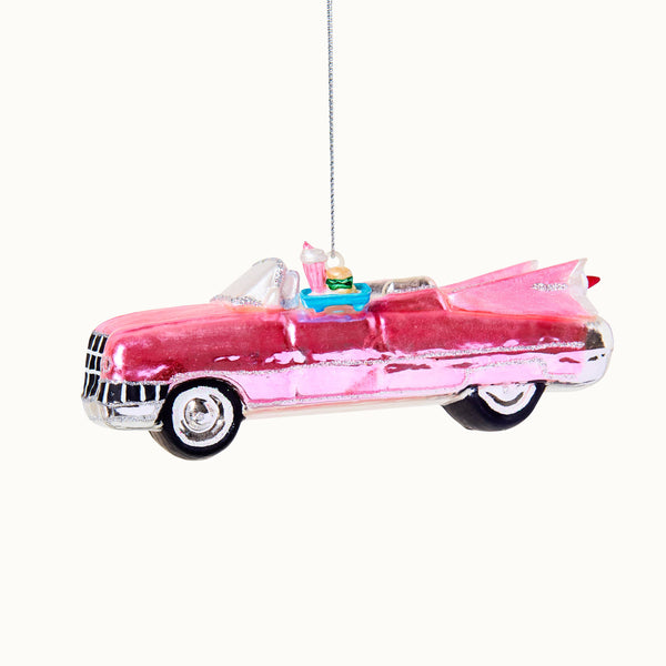 Retro roze auto hangdecoratie