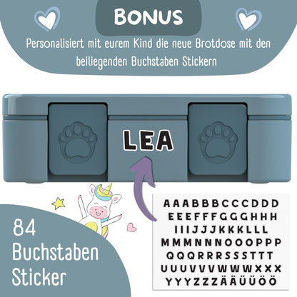 Brotdose mit Fächern, leicht & auslaufsicher - Bär blau