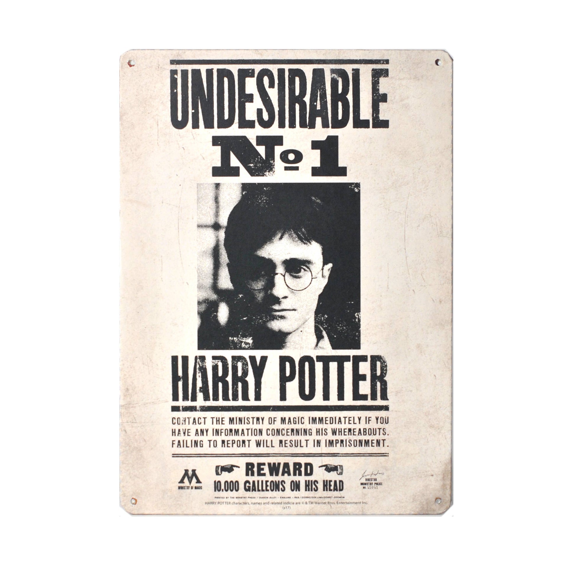 Plaque en métal A5 Harry Potter - Indésirable n° 1