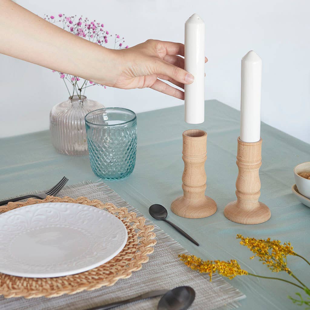 Salt and pepper candlesticks